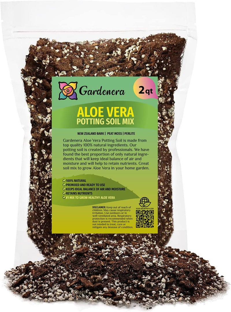 GARDENERA Premium Aloe Vera Potting Soil Mix - (2 Quart Bag) - Image 1